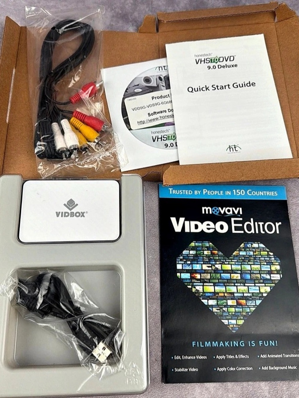 Honestech VHS to DVD 9.0 Deluxe VIDBOX USB Video Capture Converter Unused